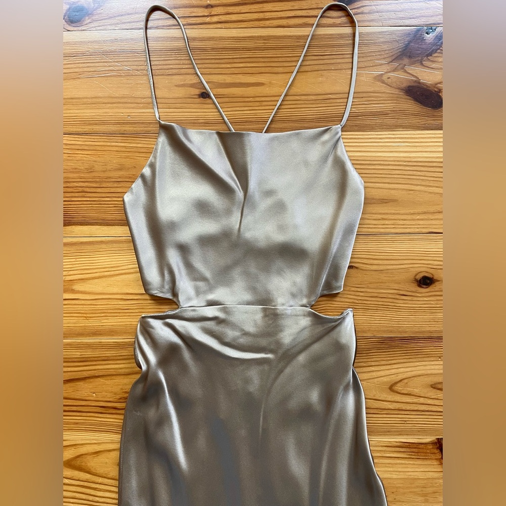 BEC + BRIDGE Gold Silk Backless Midi Slip Dress 0 2 XS - Picture 4 of 6
